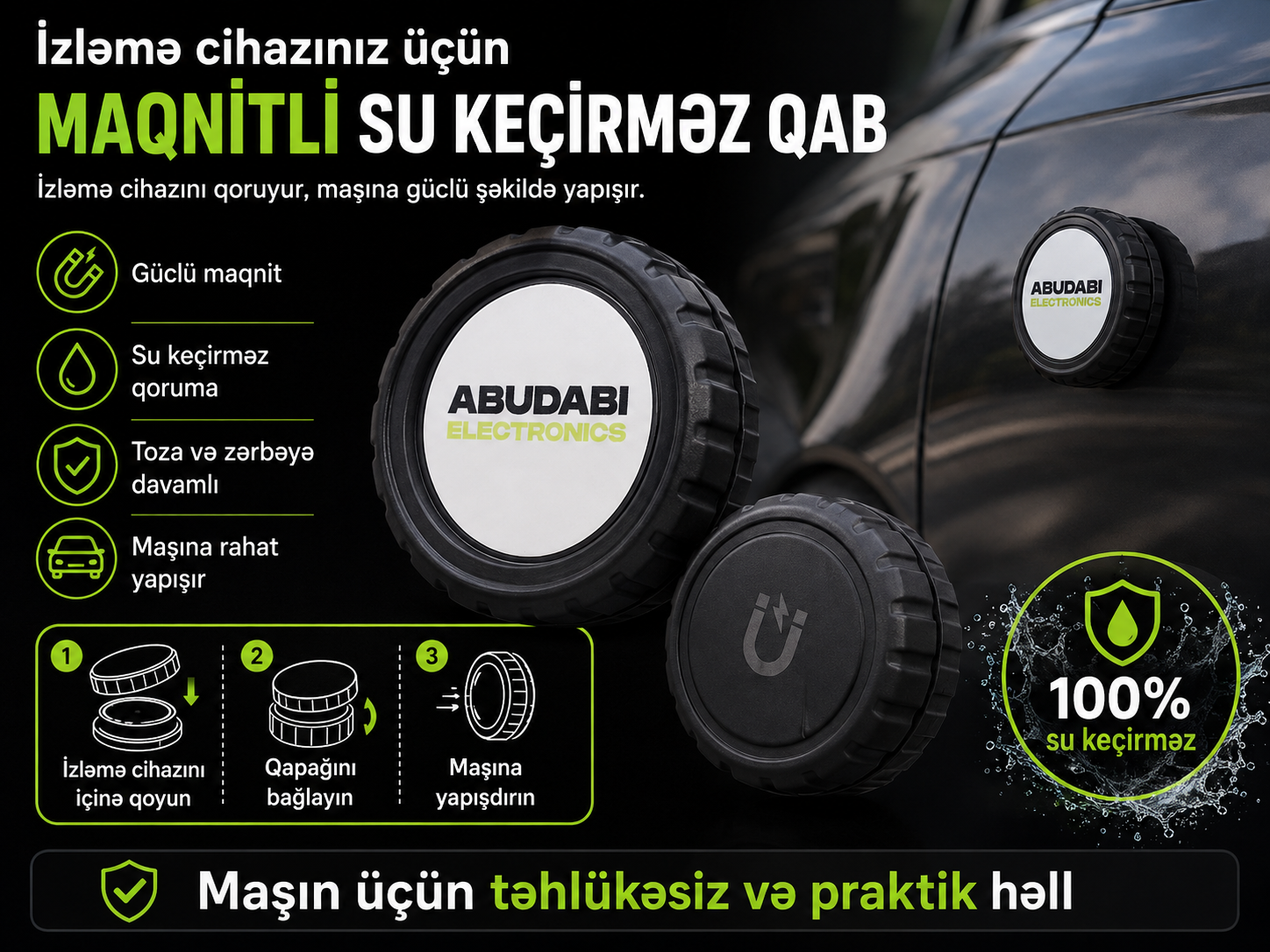 Yalnız maqnitli qab